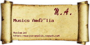 Musics Amália névjegykártya